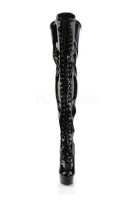 Pleaser DELIGHT-3023 Platform Boot in Black Patent