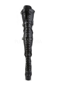 Pleaser DELIGHT-3028 Platform Boot in Black Faux Leather