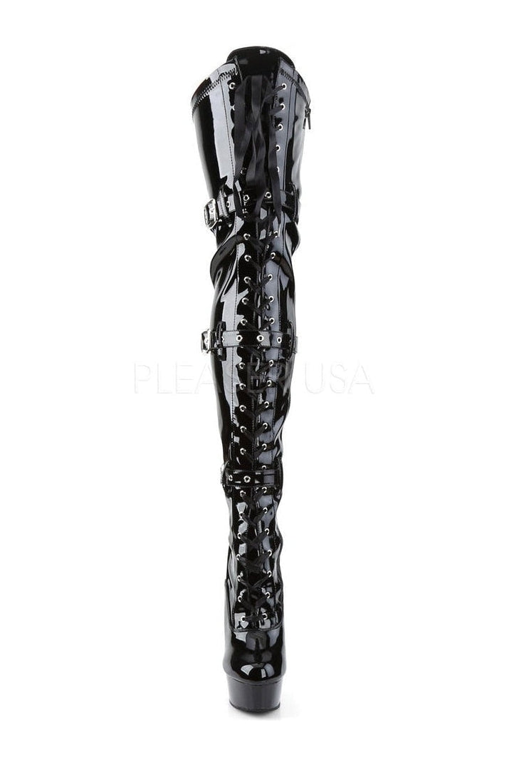 Pleaser DELIGHT-3028 Platform Boot in Black Patent