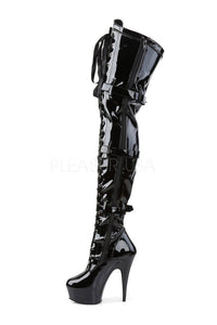 Pleaser DELIGHT-3028 Platform Boot in Black Patent