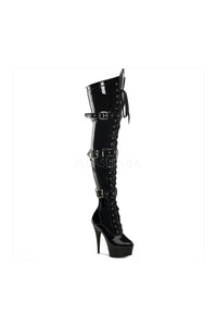 Pleaser DELIGHT-3028 Platform Boot in Black Patent from SexyShoes.com