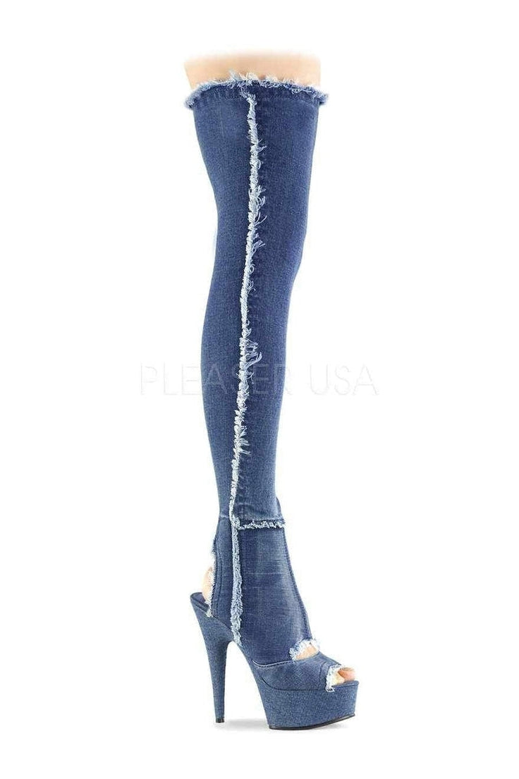 DELIGHT-3030 Platform Thigh Boot | Blue-Pleaser-SEXYSHOES.COM