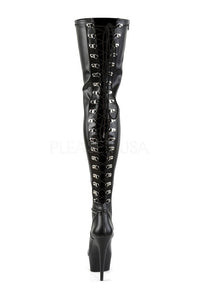 Pleaser DELIGHT-3063 Platform Boot in Black Faux Leather