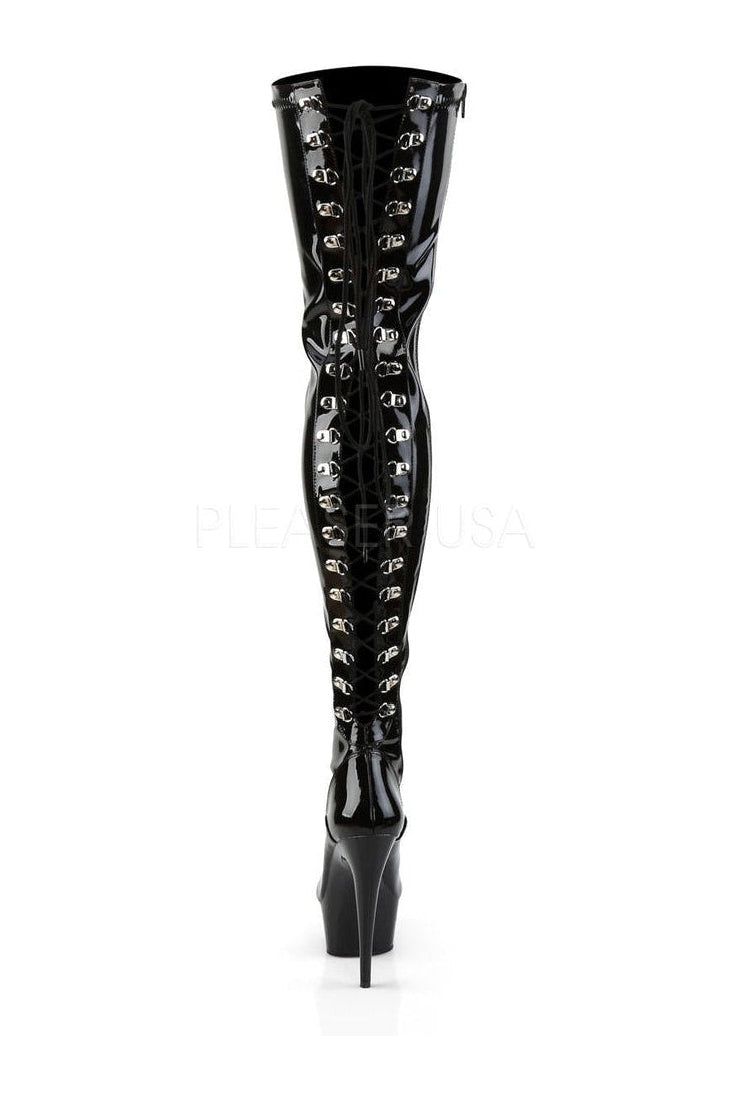 Pleaser DELIGHT-3063 Platform Boot in Black Patent