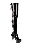 DELIGHT-3063 Platform Boot  | Black Patent