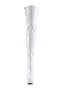 Pleaser DELIGHT-3063 Platform Boot in White Patent
