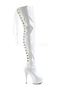 Pleaser DELIGHT-3063 Platform Boot in White Patent