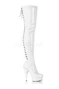 DELIGHT-3063 Platform Boot  | White Patent