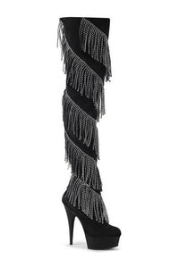 Pleaser DELIGHT-3065 Thigh Boot in Black Faux Suede from SexyShoes.com