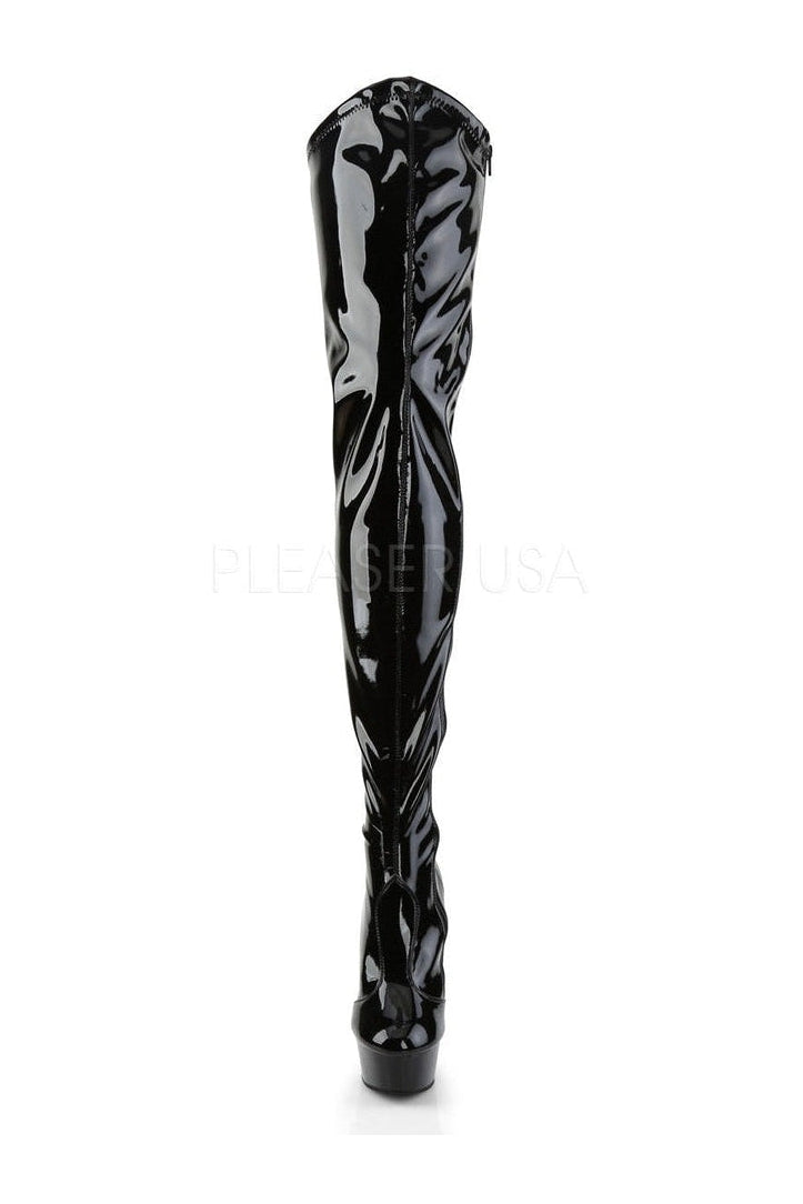 DELIGHT-4000 Platform Boot | Black Patent-Pleaser-Thigh Boots-SEXYSHOES.COM