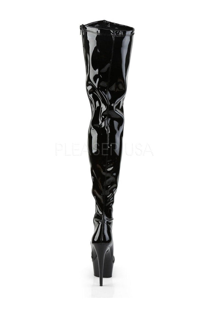 DELIGHT-4000 Platform Boot | Black Patent-Pleaser-Thigh Boots-SEXYSHOES.COM