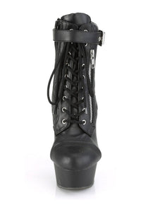 Pleaser DELIGHT-600-05 Exotic Boot in Black Faux Leather