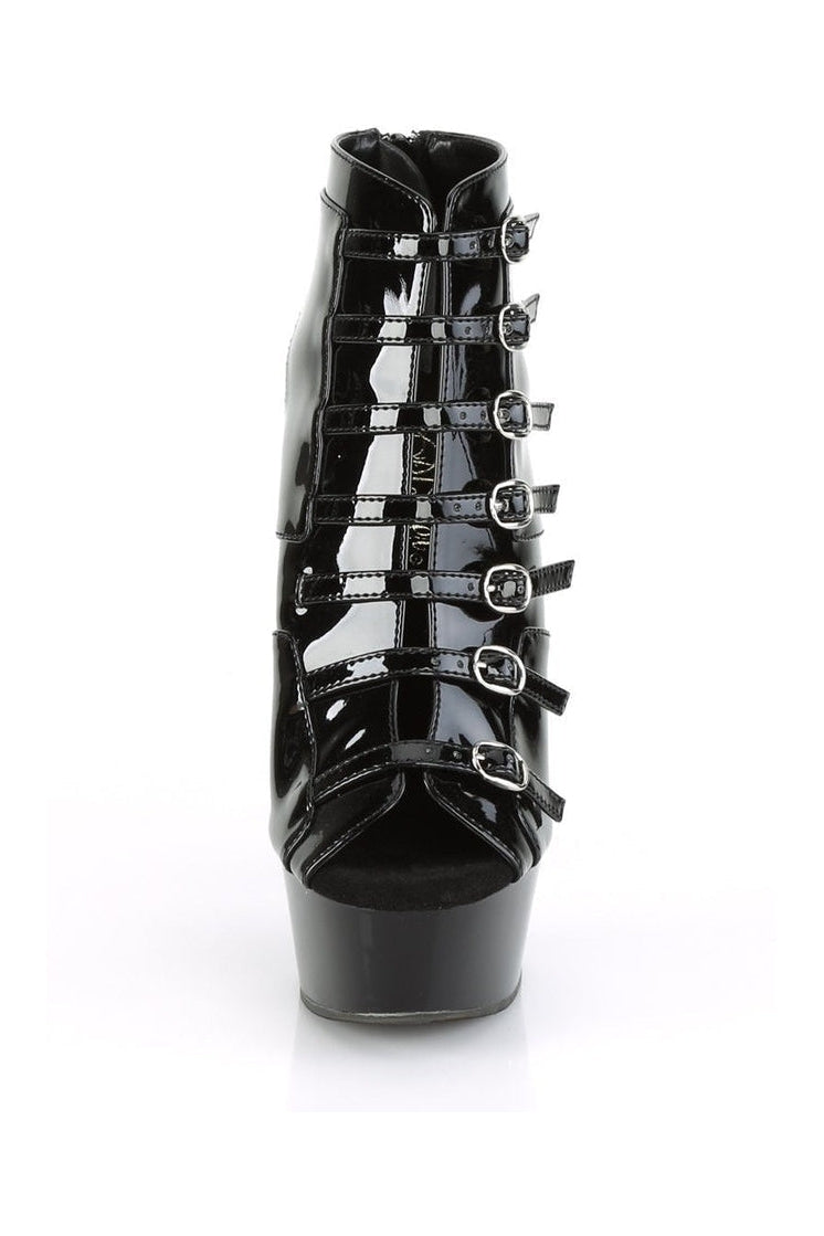Pleaser DELIGHT-600-11 Exotic Boot in Black Patent