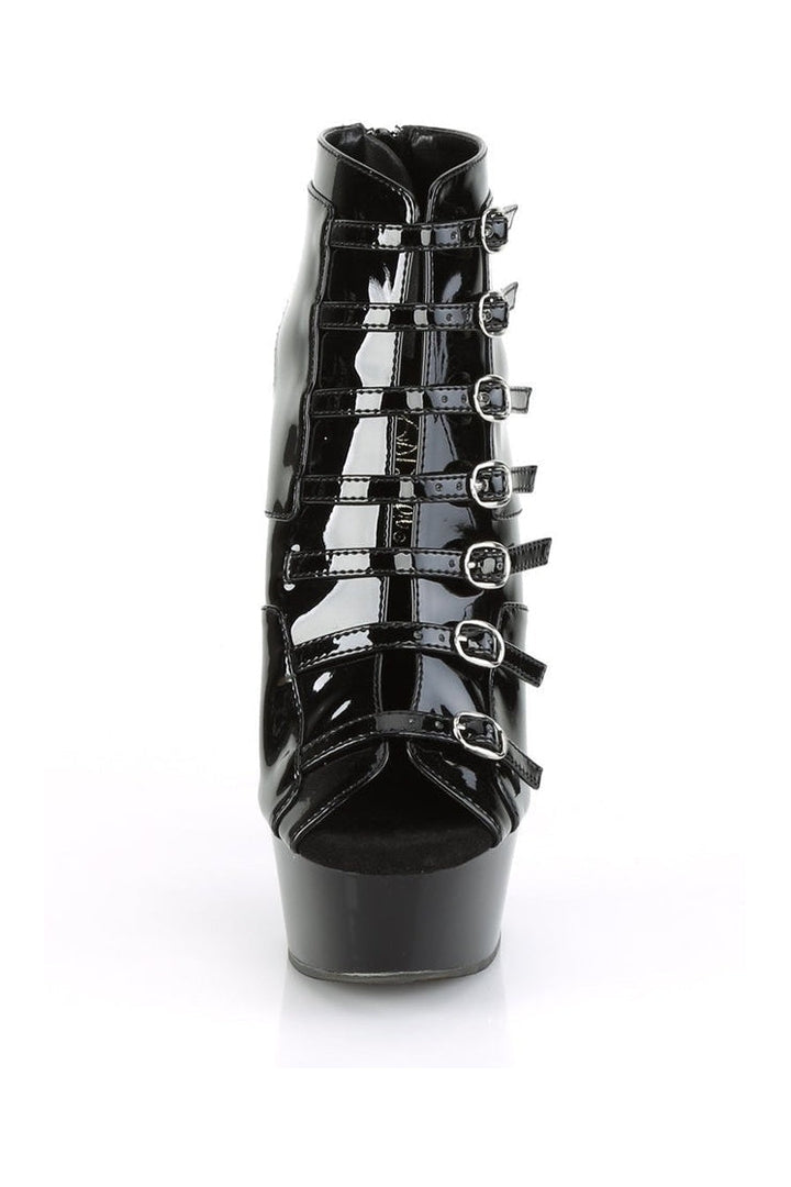 DELIGHT-600-11 Stripper Boot | Black Patent-Pleaser