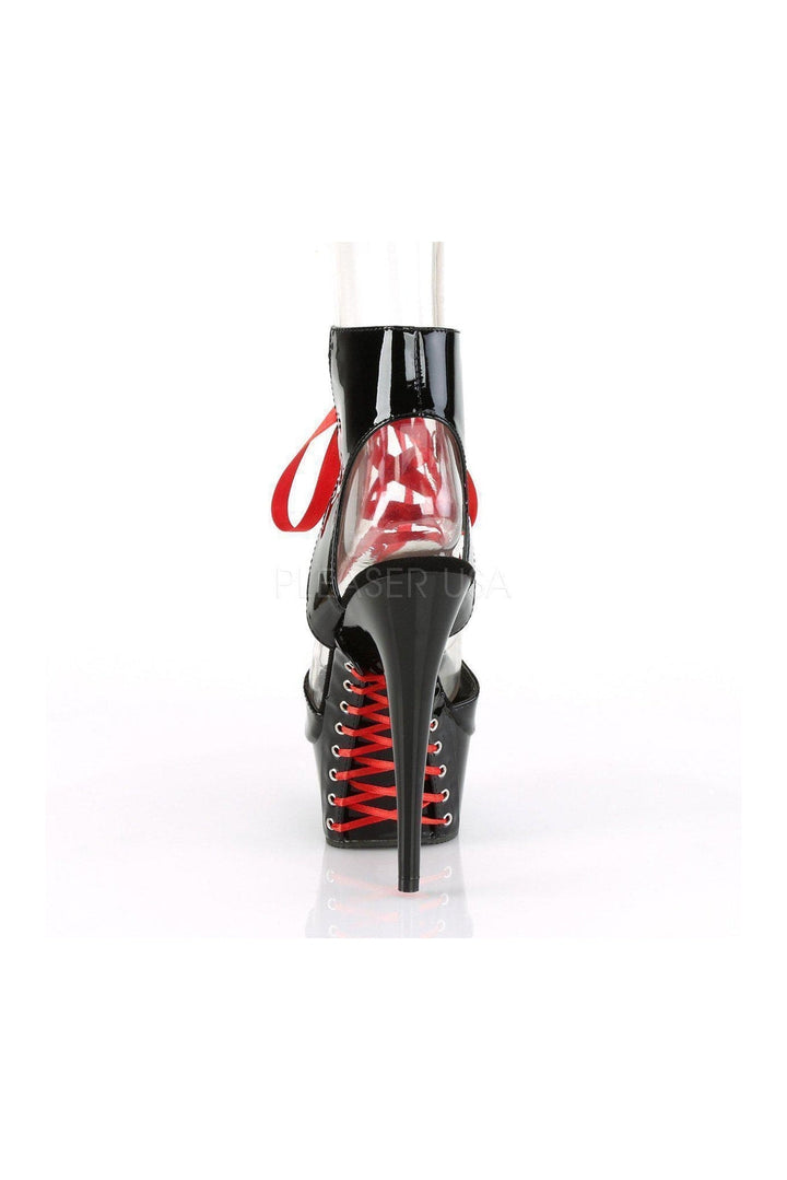 DELIGHT-600-14FH Platform Sandal | Black Patent-Pleaser-SEXYSHOES.COM