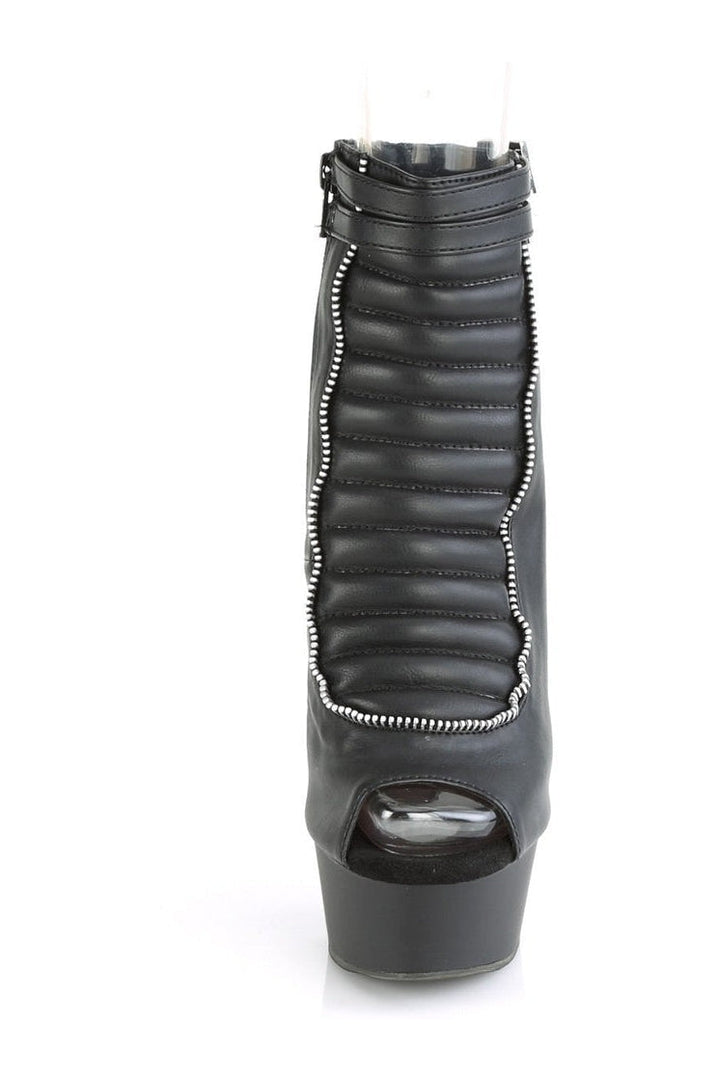 DELIGHT-600-18 Exotic Boot | Black Faux Leather