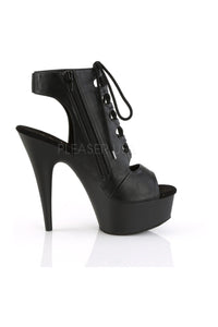 Pleaser DELIGHT-600-20 Platform Boot in Black Faux Leather