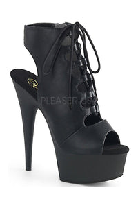 Pleaser DELIGHT-600-20 Platform Boot in Black Faux Leather from SexyShoes.com