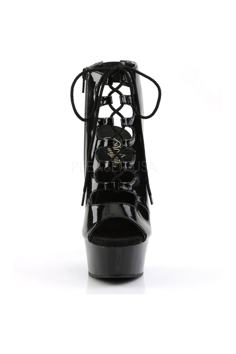 Pleaser DELIGHT-600-20 Platform Boot in Black Patent