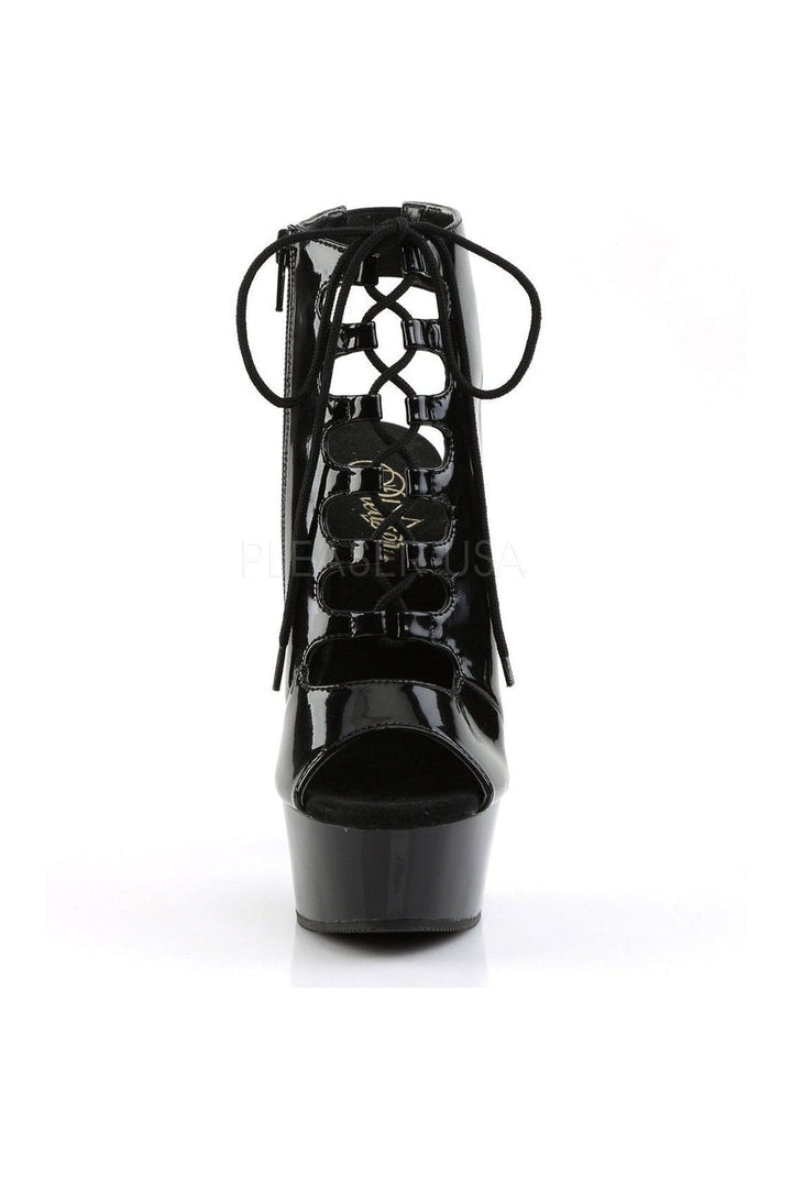 DELIGHT-600-20 Platform Boot  | Black Patent