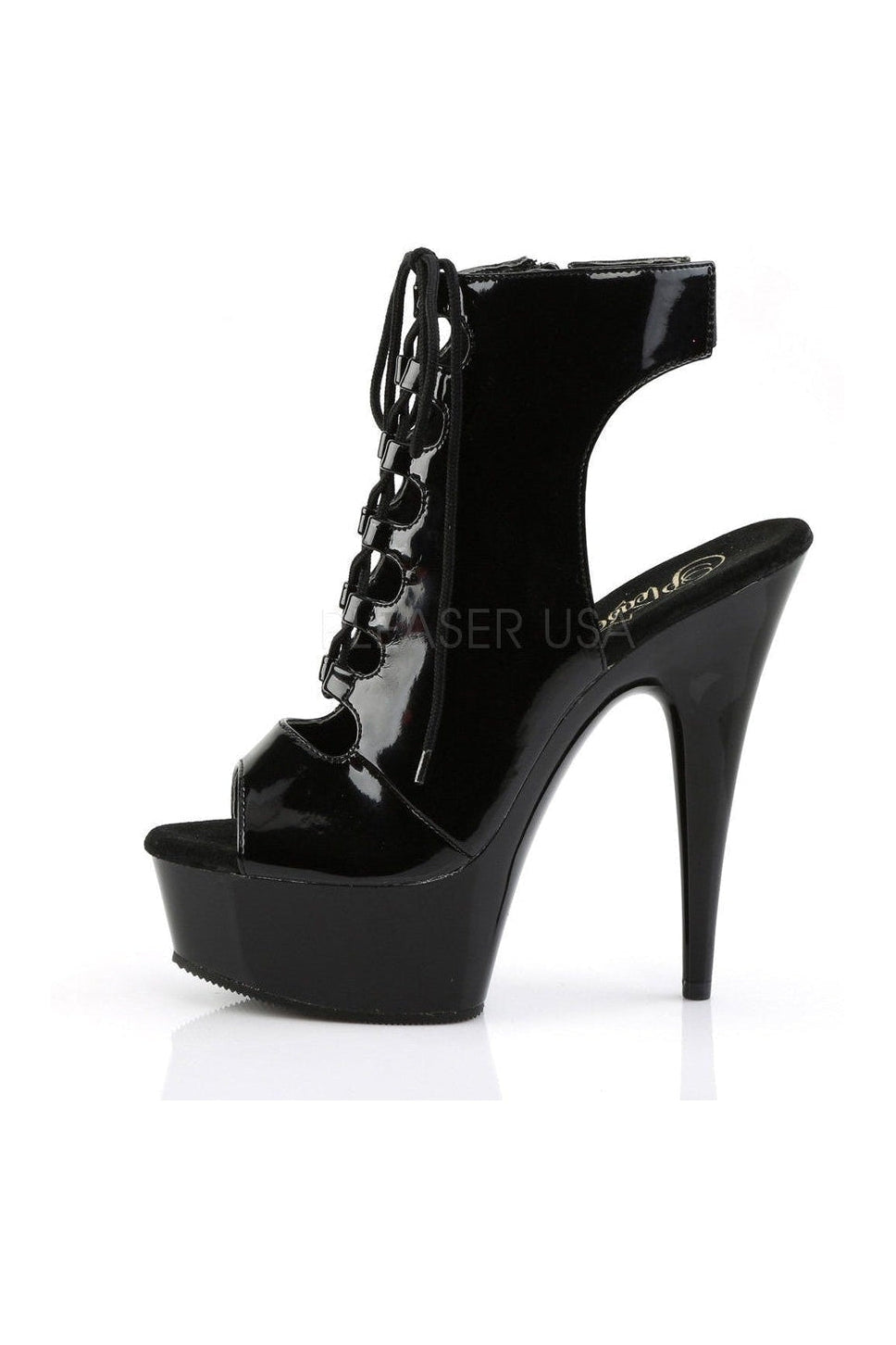 Pleaser DELIGHT-600-20 Platform Boot in Black Patent