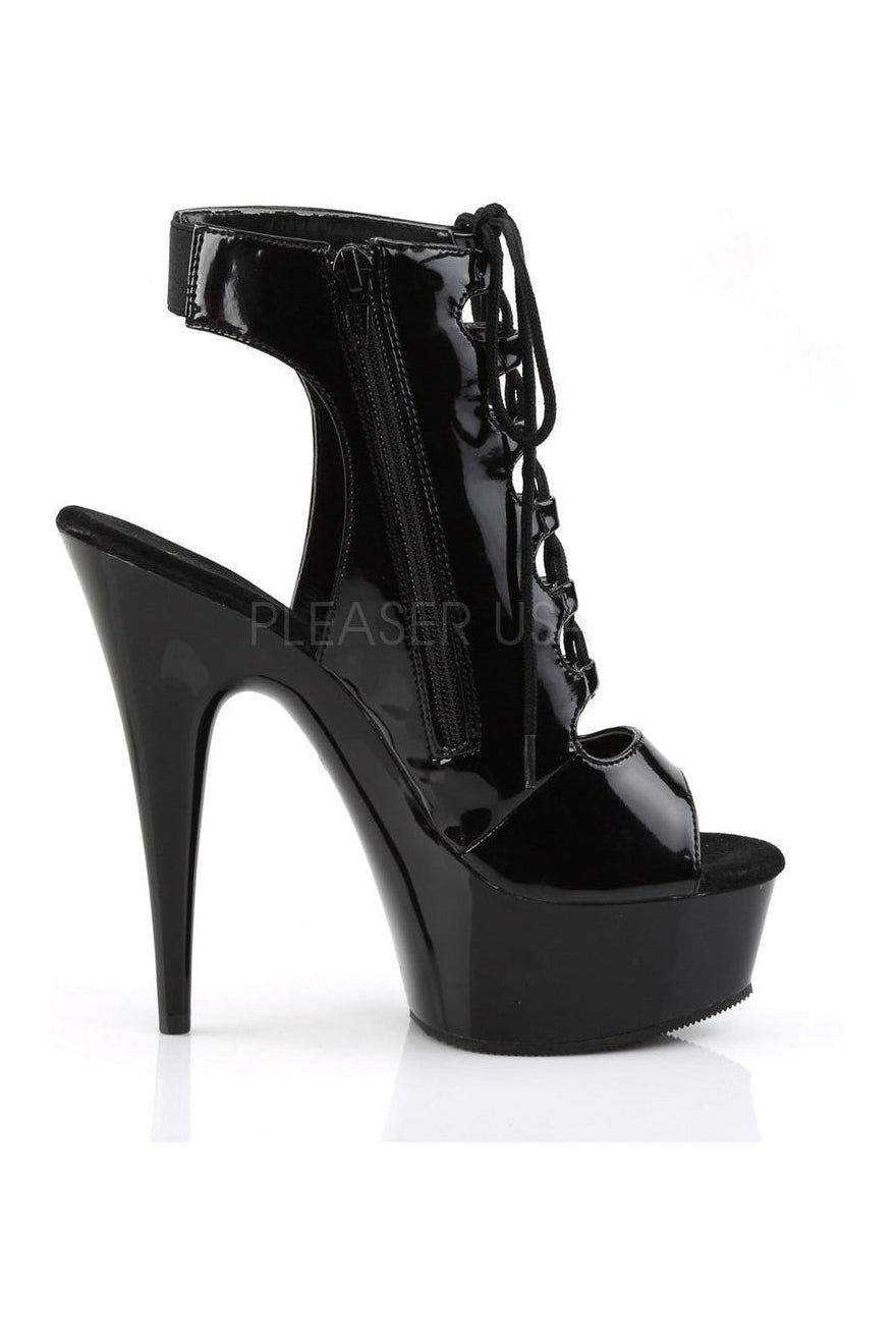 Pleaser DELIGHT-600-20 Platform Boot in Black Patent