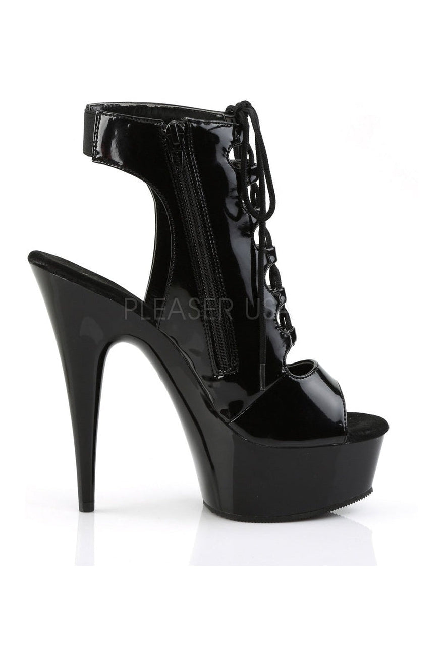 DELIGHT-600-20 Platform Boot | Black Patent-Pleaser-Ankle Boots-SEXYSHOES.COM