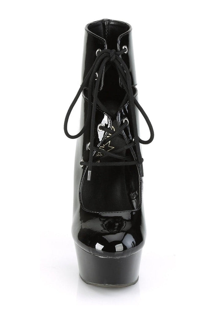 DELIGHT-600-22 Stripper Boot | Black Patent-Pleaser