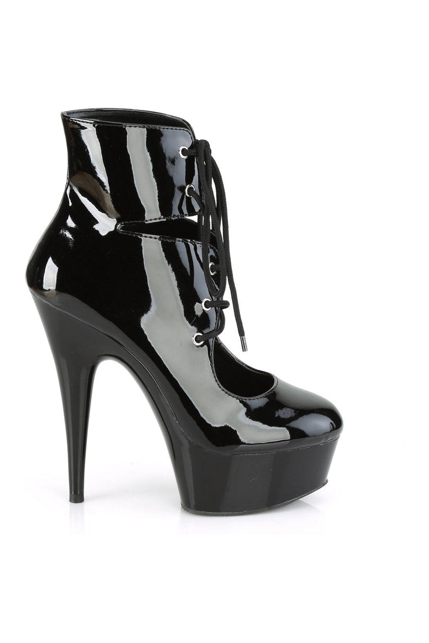 Pleaser DELIGHT-600-22 Exotic Boot in Black Patent