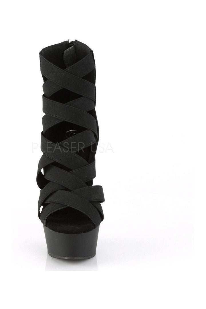 DELIGHT-600-24 Platform Sandal  | Black Elastic