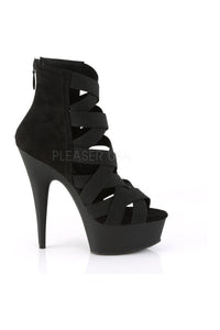 Pleaser DELIGHT-600-24 Platform Sandal in Black Faux Leather