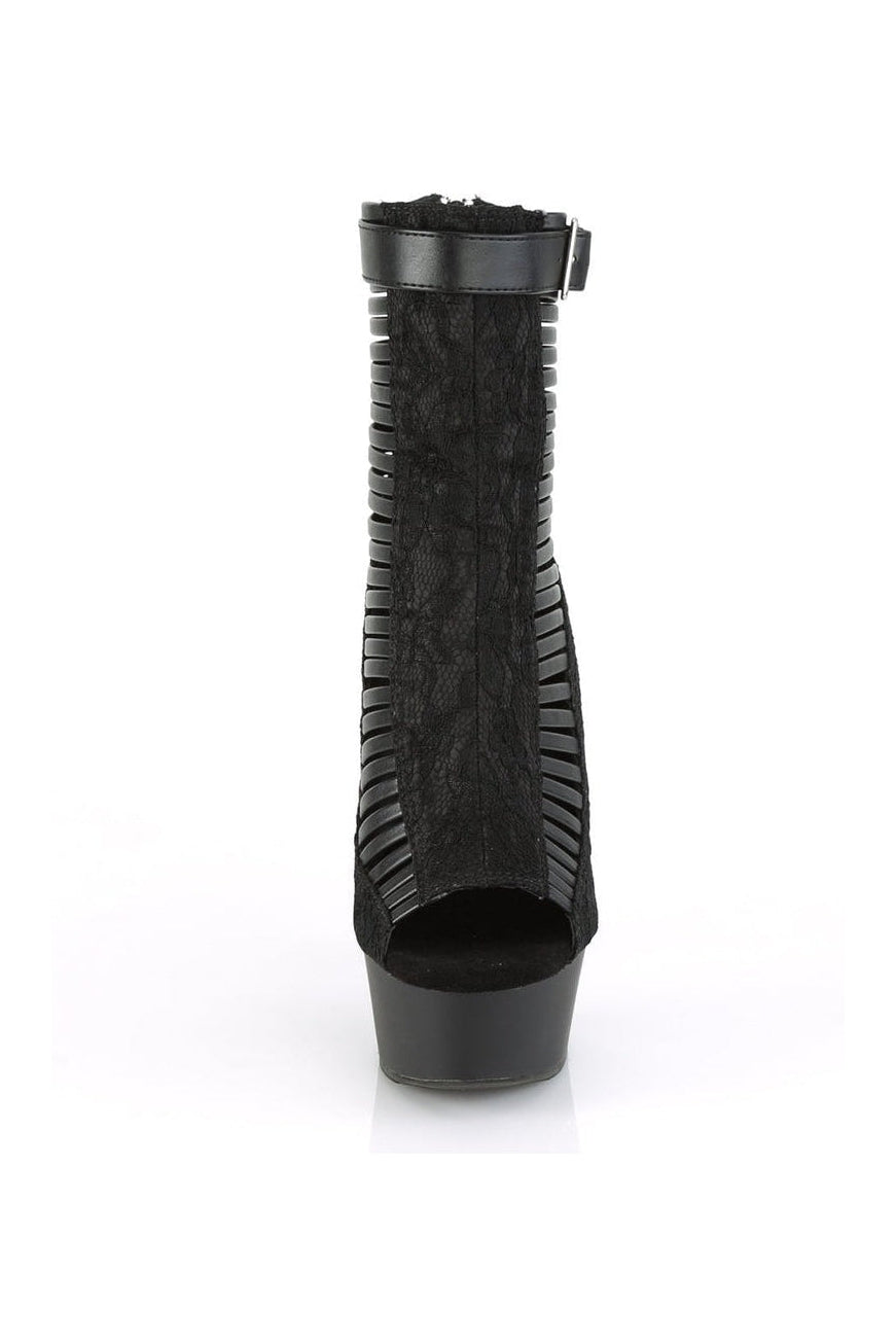 DELIGHT-600-27LC Stripper Boot | Black Fabric-Pleaser