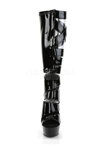 Pleaser DELIGHT-600-49 Platform Boot in Black Patent