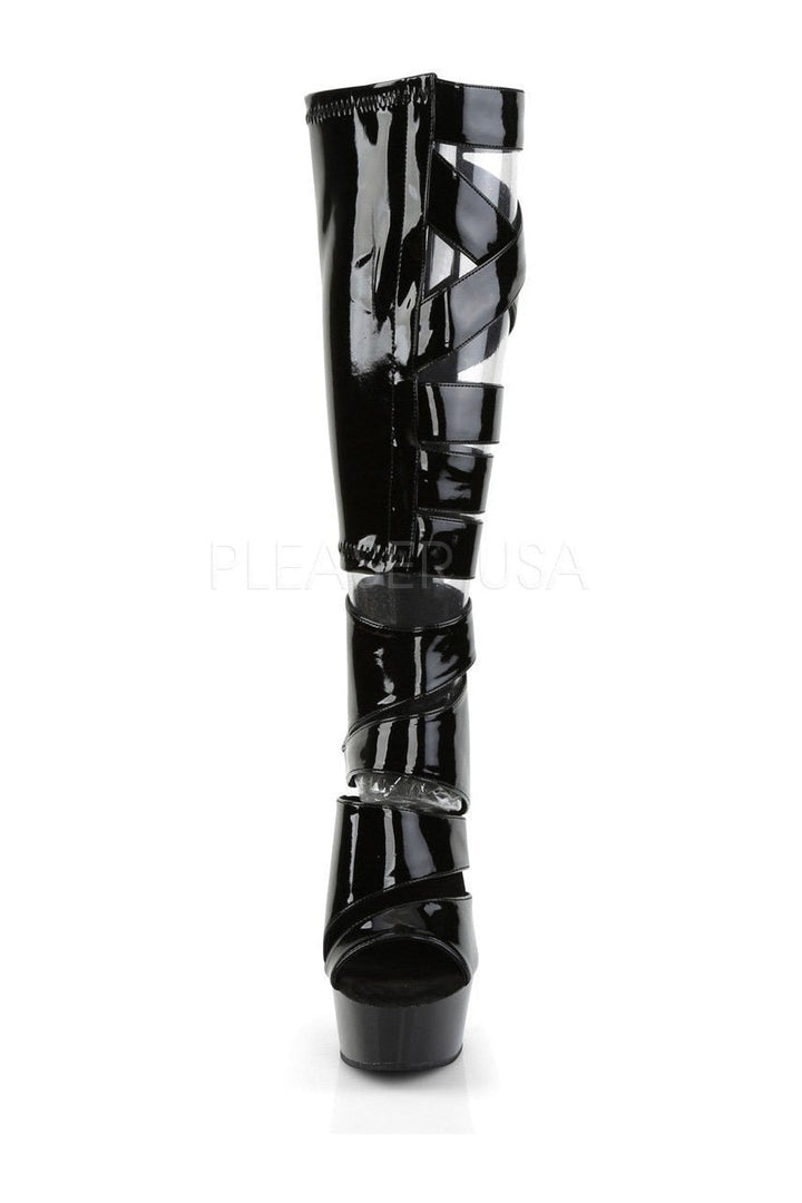 DELIGHT-600-49 Platform Boot  | Black Patent