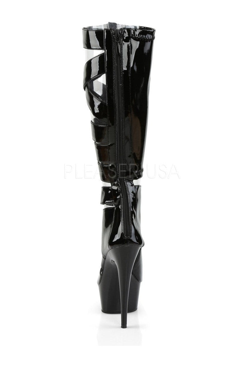 Pleaser DELIGHT-600-49 Platform Boot in Black Patent