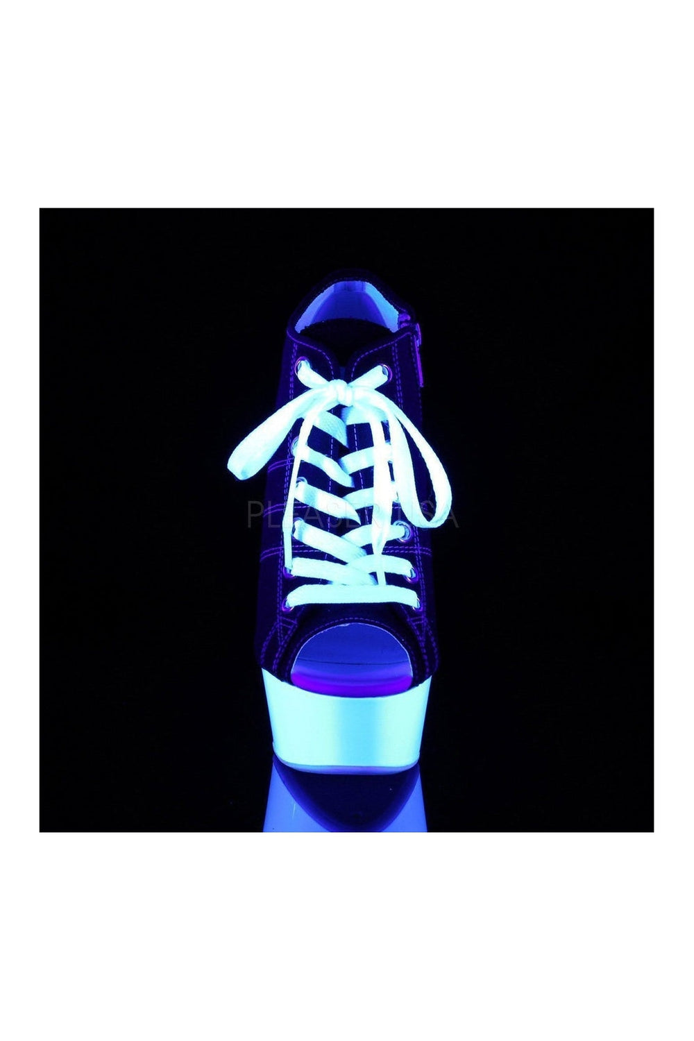 Pleaser DELIGHT-600SK-01 Platform Pump in Black Canvas