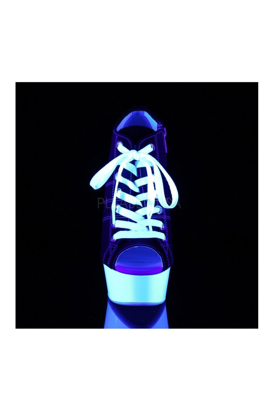 Pleaser DELIGHT-600SK-01 Platform Pump in Black Canvas