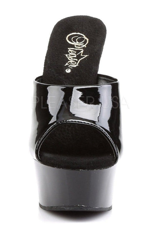 DELIGHT-601 Platform Slide | Black Patent-Pleaser-Slides-SEXYSHOES.COM