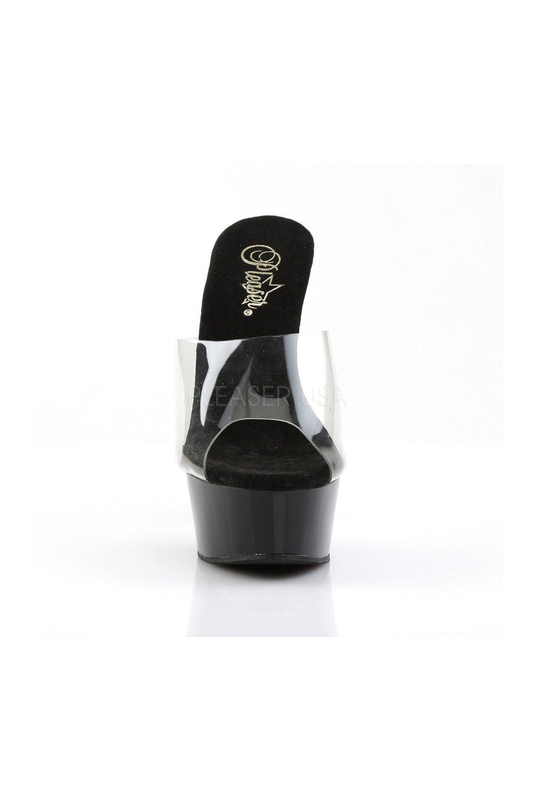 Pleaser DELIGHT-601 Platform Slide in Black Vinyl