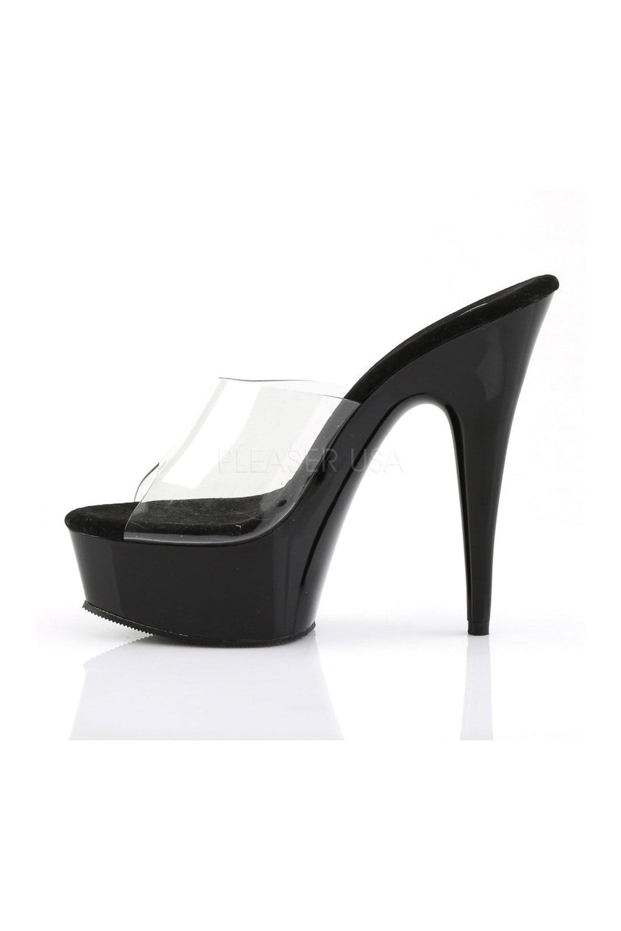 Pleaser DELIGHT-601 Platform Slide in Black Vinyl