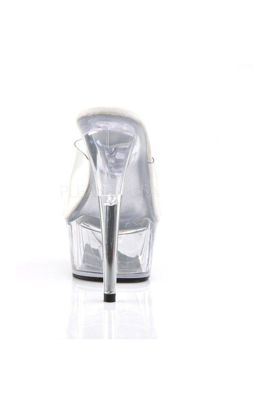Pleaser DELIGHT-601 Platform Slide in Clear Vinyl