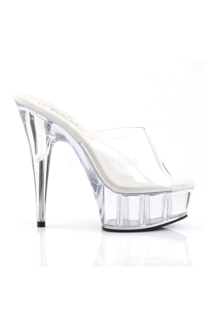 DELIGHT-601 Platform Slide | Clear Vinyl-Pleaser-Slides-SEXYSHOES.COM