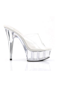 Pleaser DELIGHT-601 Platform Slide in Clear Vinyl