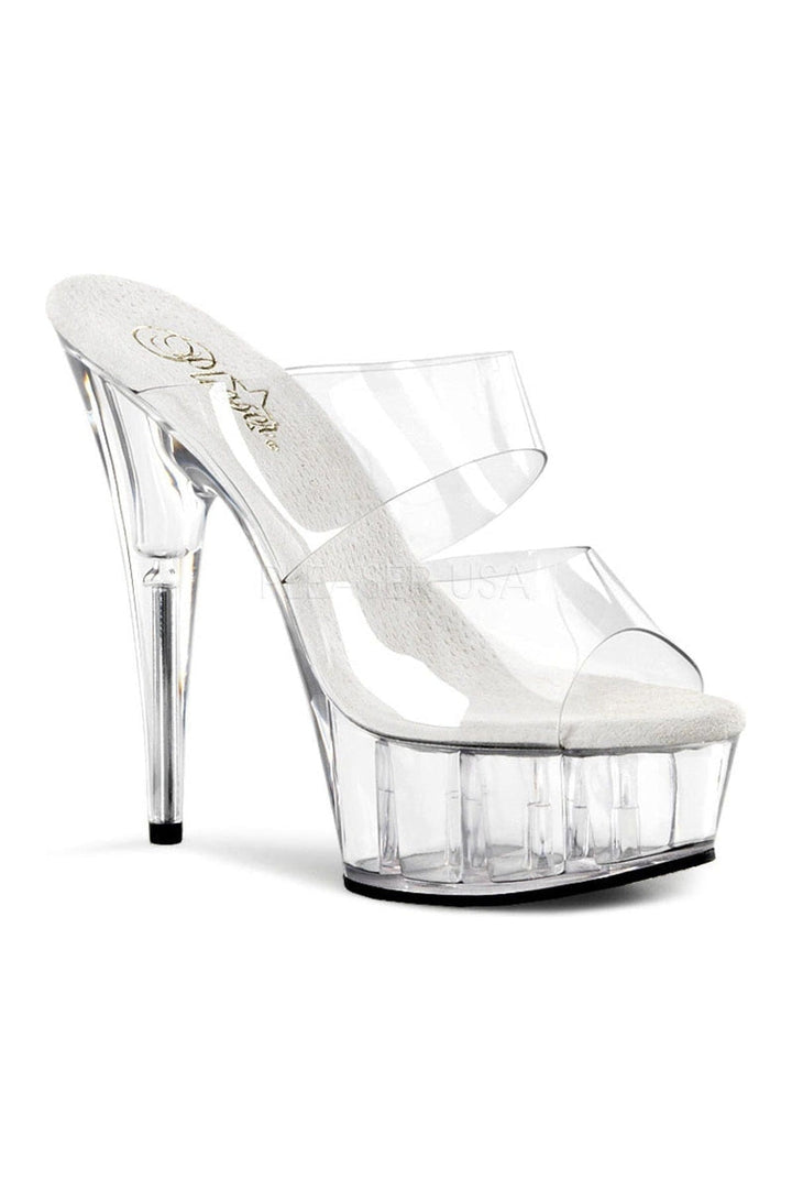 DELIGHT-602 Platform Slide | Clear Vinyl-Pleaser-Clear-Slides-SEXYSHOES.COM