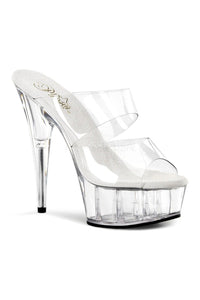 Pleaser DELIGHT-602 Platform Slide in Clear Vinyl from SexyShoes.com