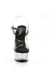 Pleaser DELIGHT-608 Platform Sandal in Black Vinyl