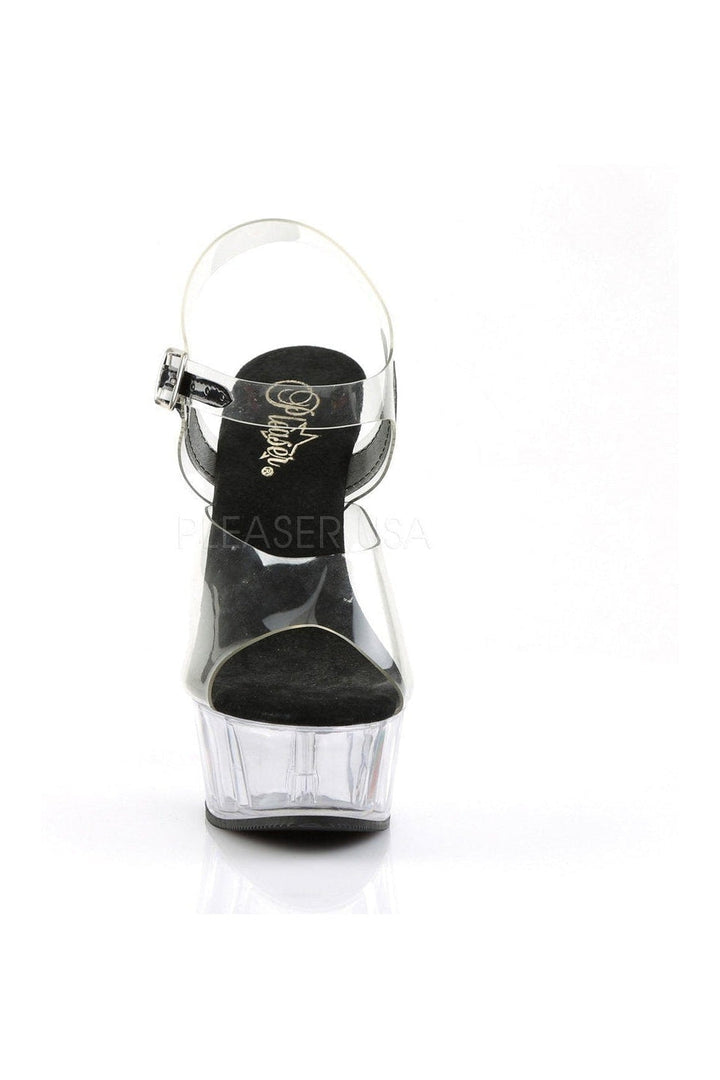 DELIGHT-608 Platform Sandal  | Black Vinyl