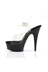 Pleaser DELIGHT-608 Platform Sandal in Black Vinyl