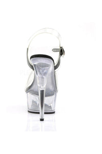 Pleaser DELIGHT-608 Platform Sandal in Black Vinyl