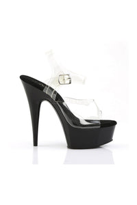 Pleaser DELIGHT-608 Platform Sandal in Black Vinyl